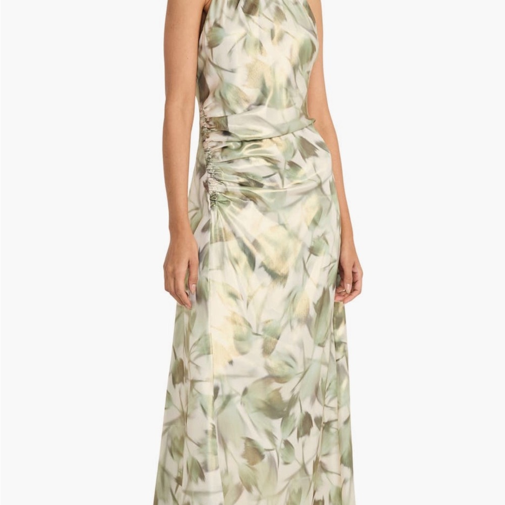 Maggy London Elegant Cream and Gold Dress